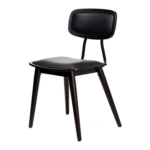 4242203_Felix Chair – Black Vinyl Seat – Chocolate – Black Frame_f2
